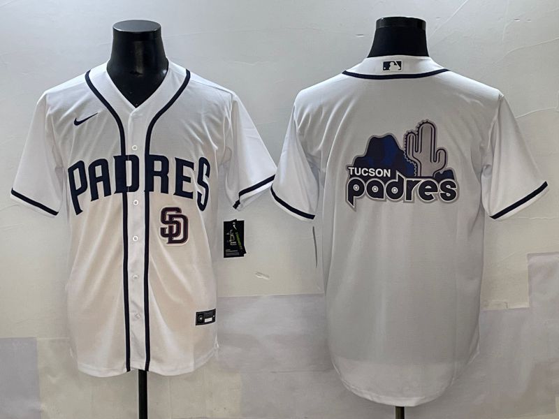 Men 2025 San Diego Padres Blank White Game Nike MLB Jersey style 16